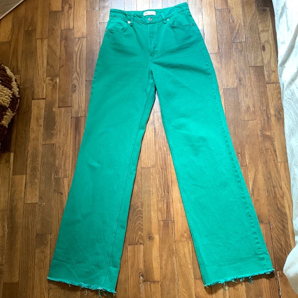 Zara Green flare jeans